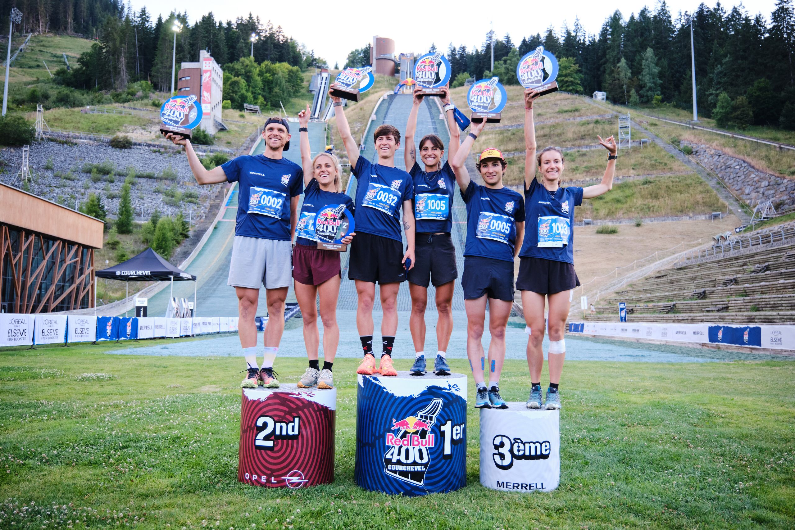 Podium du Red Bull 400 au pied du tremplin